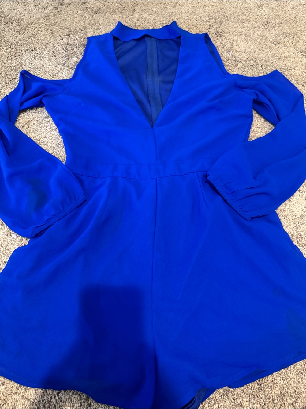Royal Blue Cold-Shoulder Romper